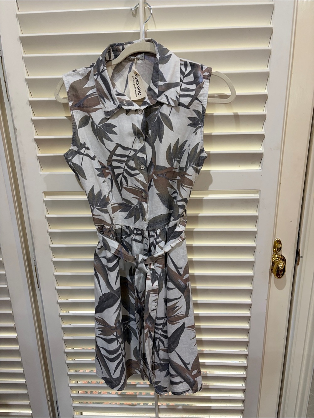 Laura Bianchi Dress.Green, brown and white. Size small NWT